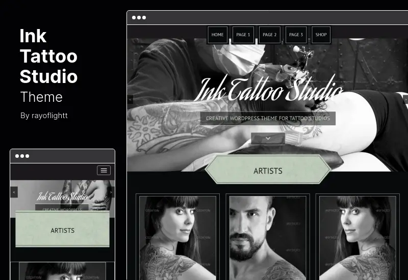 Ink Tattoo Studio Theme - Creative WordPress Theme