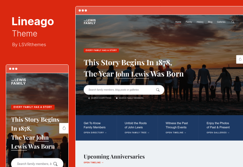 Lineago Theme - Genealogy WordPress Theme