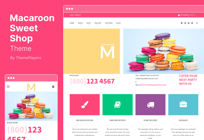 Macaroon Sweet Shop Theme - Colorful WooCommerce Theme