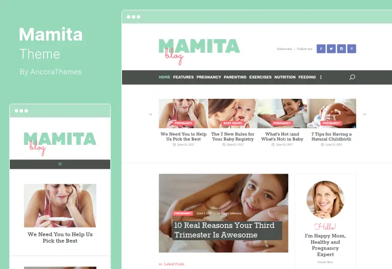 Mamita Theme - Pregnancy & Maternity Cinique Blog WordPress Theme