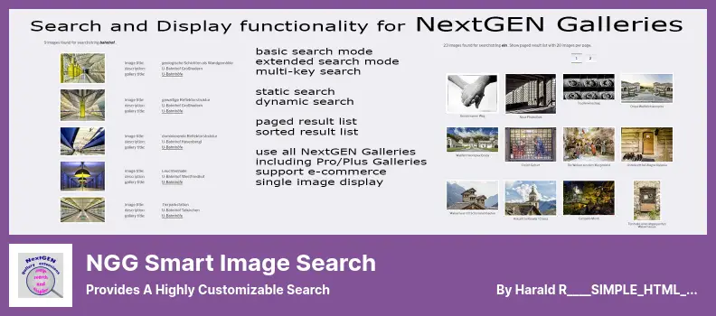 NGG Smart Image Search Plugin - Provides a Highly Customizable Search