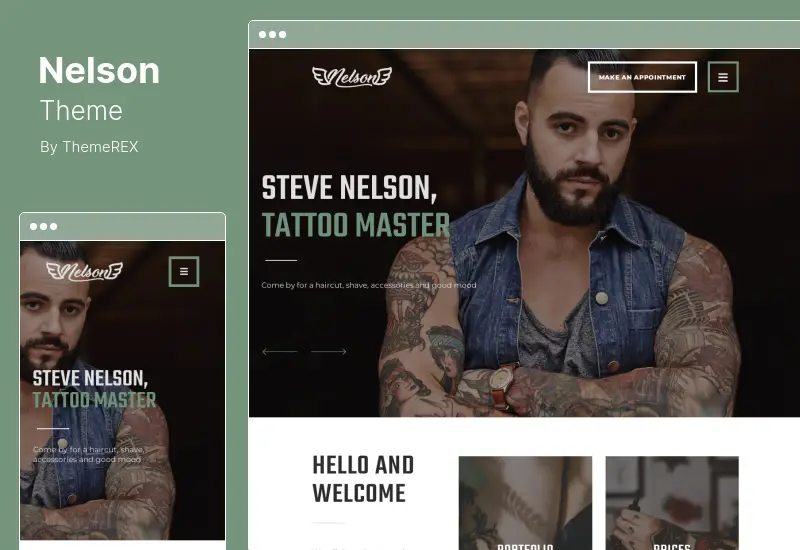 Nelson Theme - Barbershop Hairdresser, Tattoo & Beauty Salon WordPress Theme