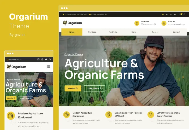 Orgarium Theme - Agriculture & Organic Farm WordPress Theme