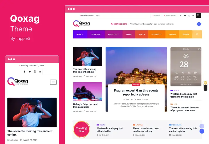 Qoxag Theme - News Magazine WordPress Theme