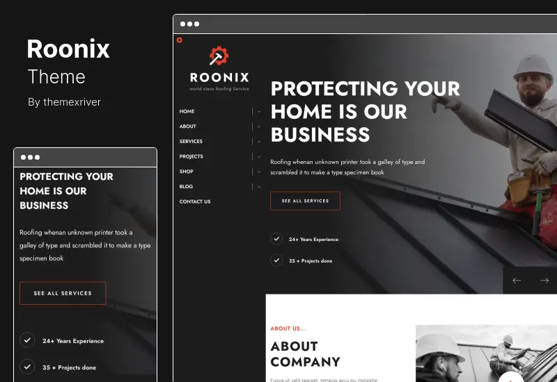 Roonix Theme - Roofing Services WordPress Theme