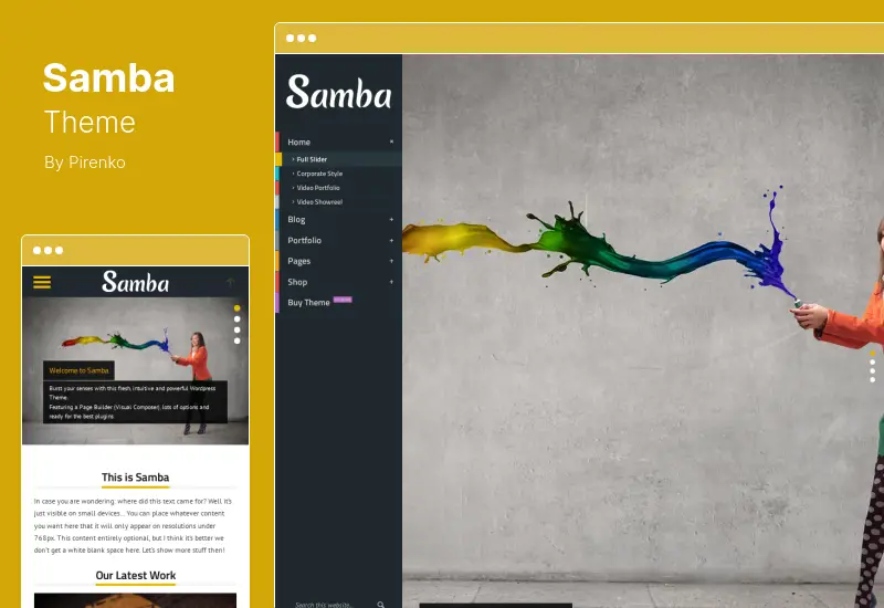 Samba Theme - Colored WordPress Theme