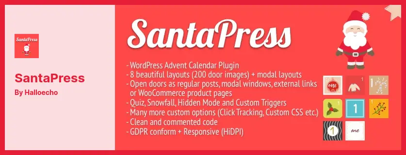 SantaPress Plugin - A WordPress Advent Calendar Plugin & Quiz