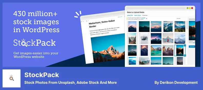 StockPack Plugin - Stock Photos From Unsplash, Adobe Stock and More