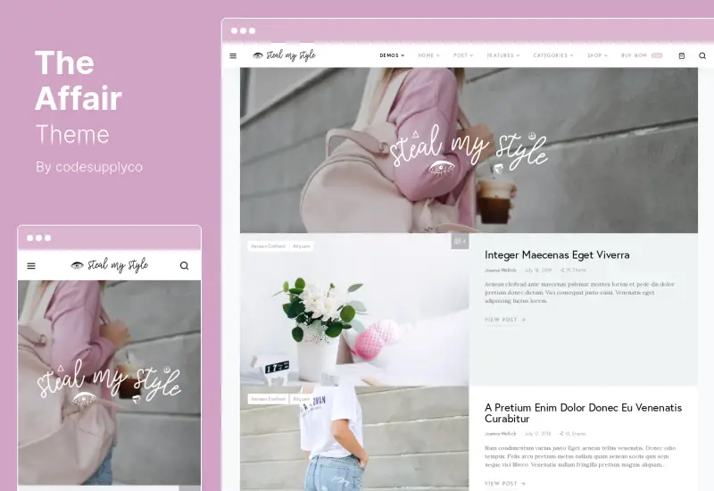 The Affair Theme - Creative WordPress Theme for Personal Blogs and Magazines