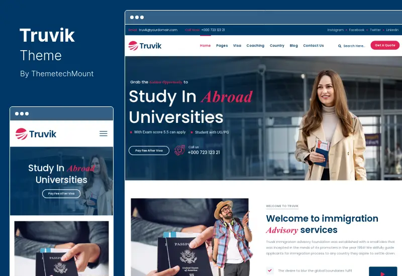 Truvik Theme - Immigration Consulting WordPress Theme
