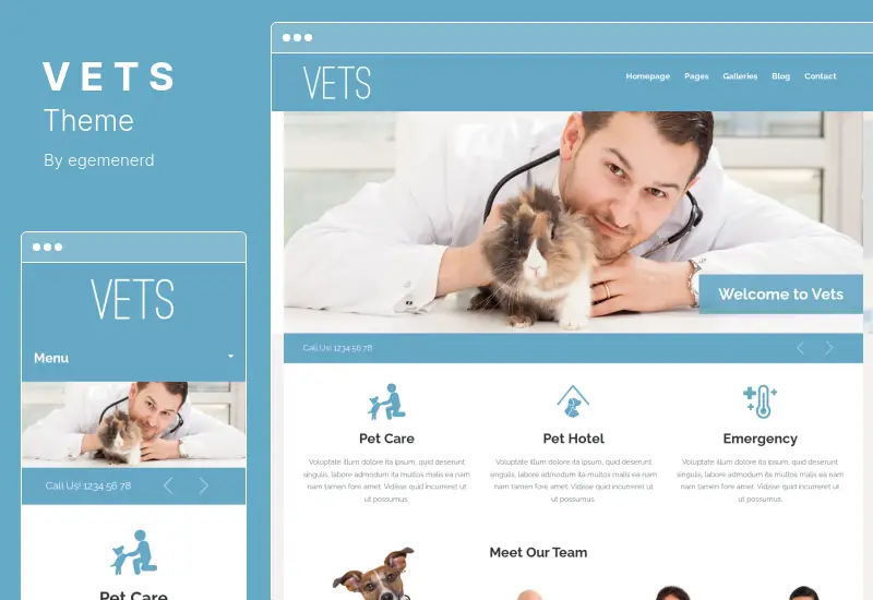VETS Theme - Veterinary Medical Health Clinic WordPress Theme