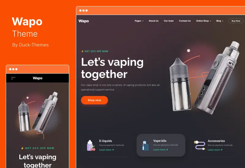 Wapo Theme - Vape & Tobacco WordPress Theme