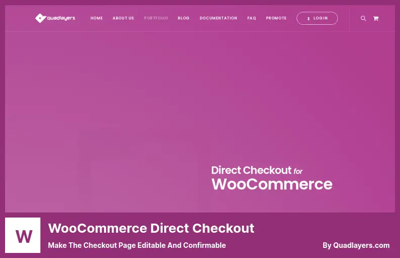 WooCommerce Direct Checkout Plugin - Make The Checkout Page Editable and Confirmable