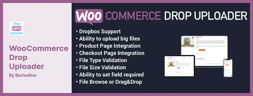 WooCommerce Drop Uploader Plugin - Easily Drop Files Directly On WooCommerce Products and Orders