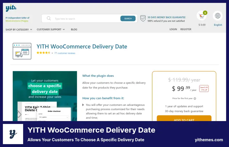 YITH WooCommerce Delivery Date Plugin - Allows Your Customers to Choose a Specific Delivery Date