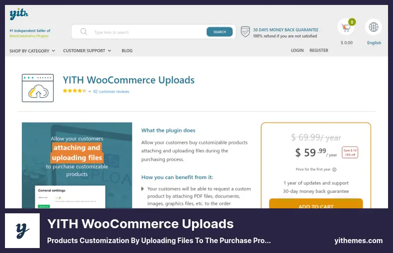YITH WooCommerce Uploads Plugin - Products Customization By Uploading Files to The Purchase Process
