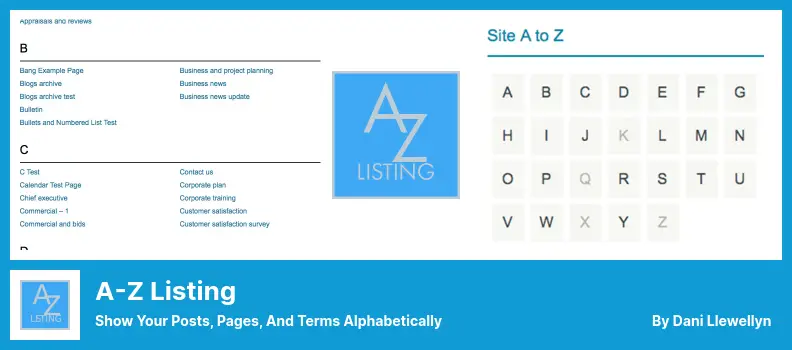 A-Z Listing Plugin - Show Your Posts, Pages, and Terms Alphabetically