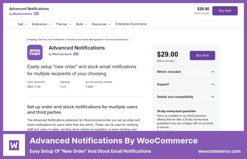 Advanced Notifications by WooCommerce Plugin - Easy Setup of u0022New Orderu0022 and Stock Email Notifications