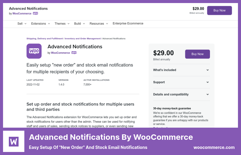 Advanced Notifications by WooCommerce Plugin - Easy Setup of u0022New Orderu0022 and Stock Email Notifications