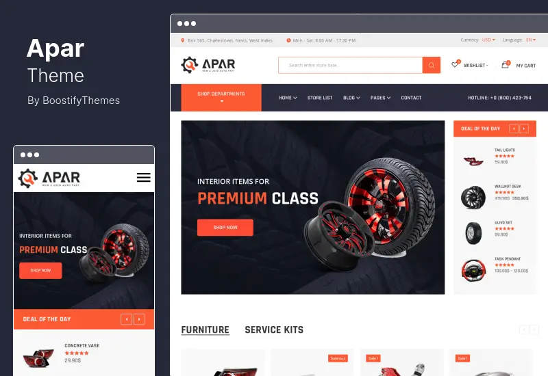 Apar Theme - Auto Parts Shop WordPress Theme