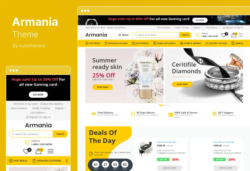 Armania Theme - Fashion, Furniture, Organic, Food Multipurpose Elementor WooCommerce Theme 