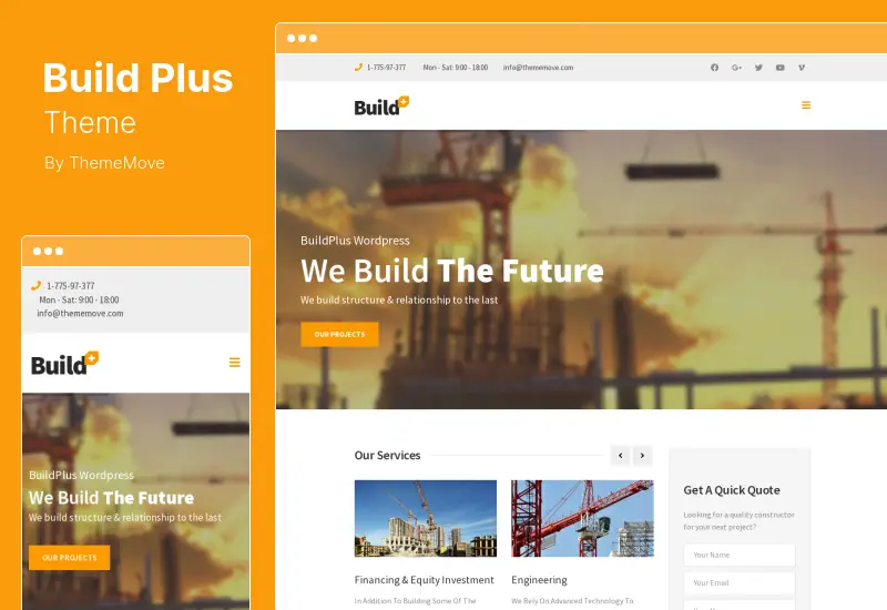 BuildPlus Theme - Engineering Construction Building WordPress Theme