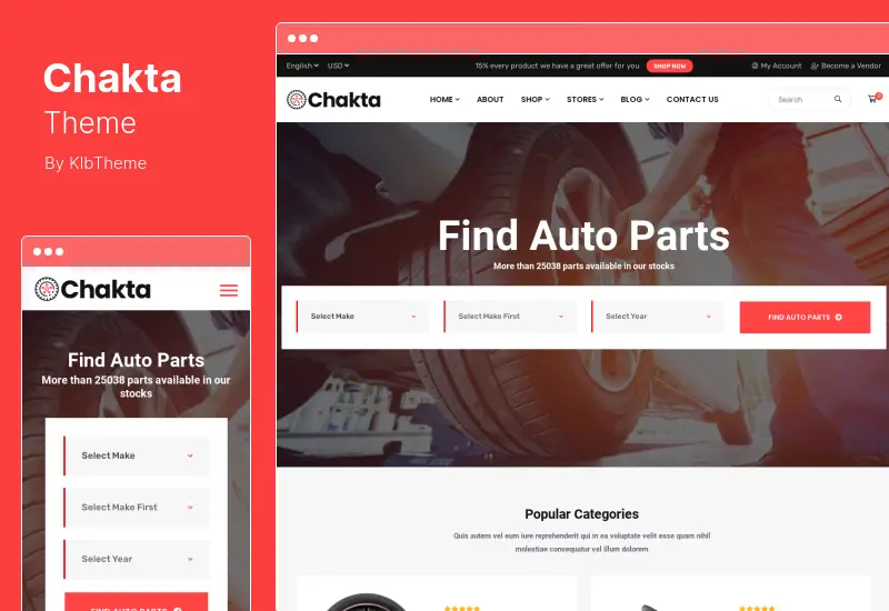 Chakta Theme - Auto Parts Shop WooCommerce Theme