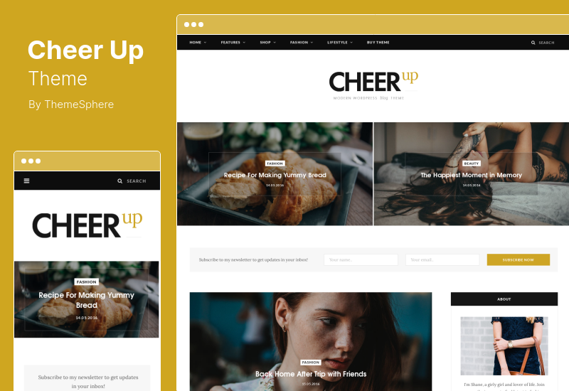 CheerUp Theme - Food, Blog & Magazine WordPress Theme