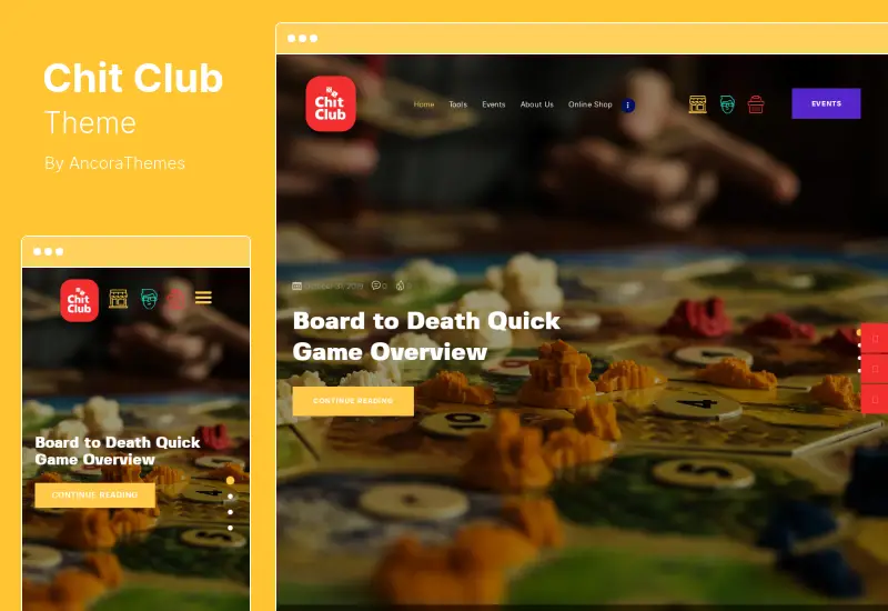 Chit Club Theme - Board Games Club & Anticafe WordPress Theme