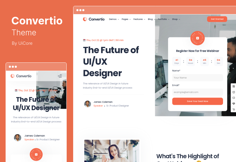 Convertio Theme - Conversion Optimized Landing Page WordPress Theme