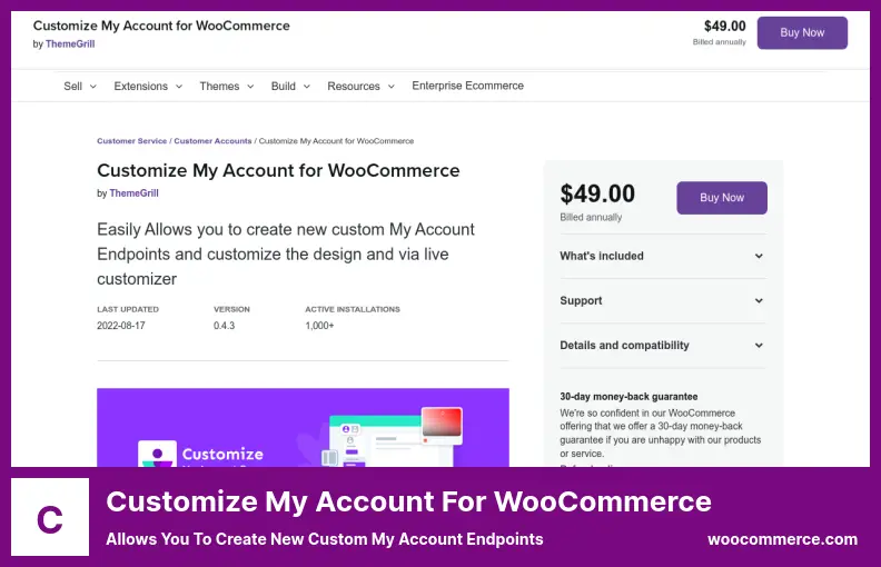 Customize My Account for WooCommerce Plugin - Allows You to Create New Custom My Account Endpoints