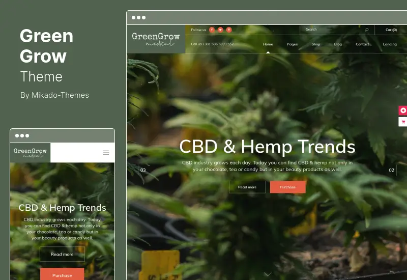 GreenGrow Theme - Medical Marijuana WordPress Theme