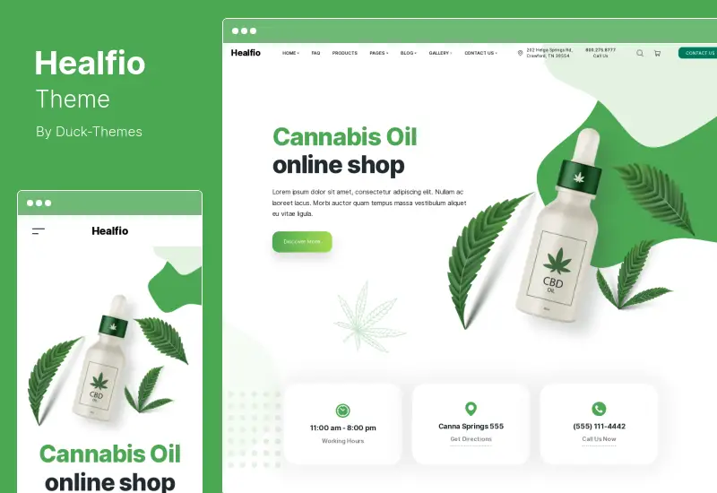 Healfio Theme - Medical Marijuana & Cannabis WordPress Theme