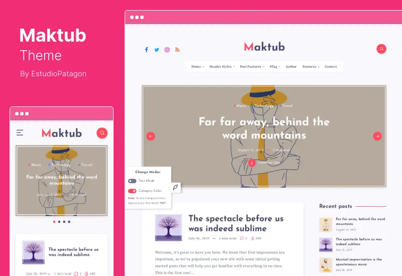 Maktub Theme - Minimal & Lightweight Blog for WordPress Theme