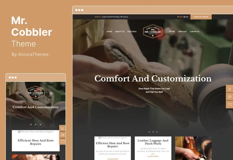 Mr. Cobbler Theme - Custom Shoemaking & Footwear Repairs WordPress Theme