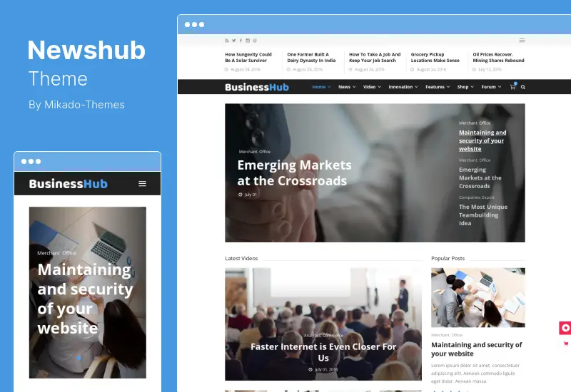 Newshub Theme - Magazine & News Portal WordPress Theme