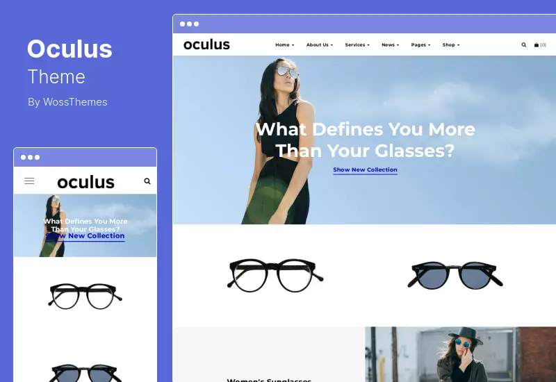 Oculus Theme - Creative Sunglasses Shop WooCommerce Theme