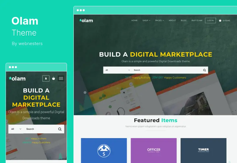 Olam Theme - Easy Digital Downloads Marketplace WordPress Theme