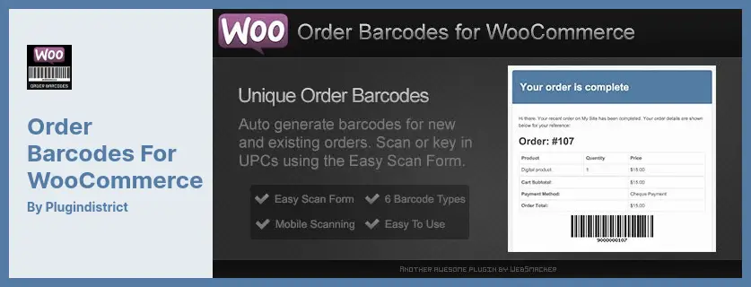 Order Barcodes for WooCommerce Plugin - The Best Selling Order Barcode Plugin