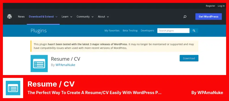 Resume / CV Plugin - The Perfect Way to Create a Resume/CV Easily With WordPress Plugin