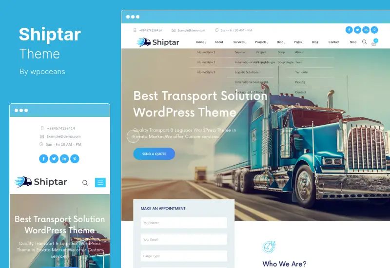 Shiptar Theme - Transport & Logistics WordPress Theme