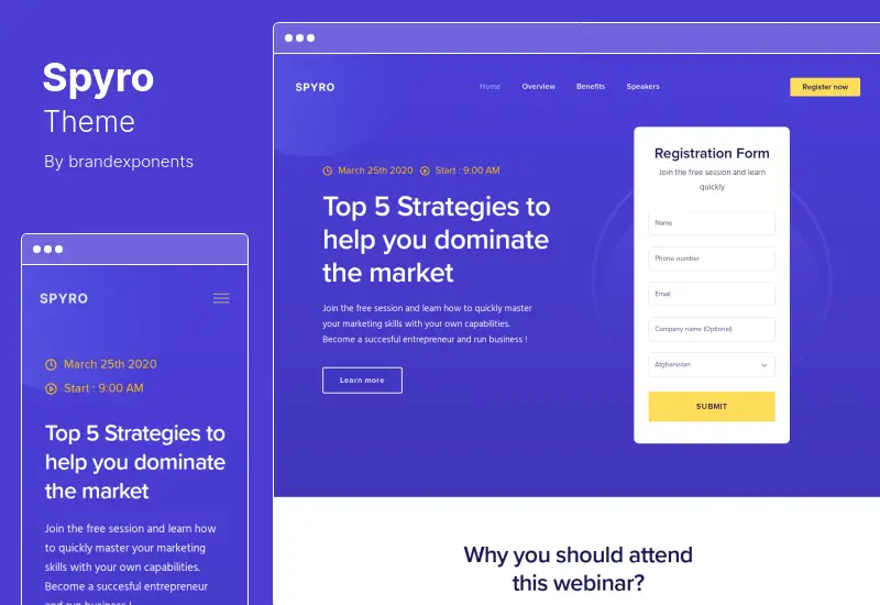 Spyro Theme - Marketing Landing Page WordPress Theme