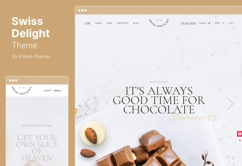 Swiss Delight Theme - Chocolate & Cake Shop WordPress Theme
