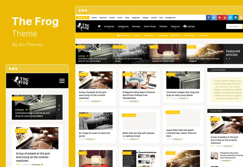 The Frog Theme - Creative News / Blog Magazine & Front-end Submission WordPress Theme