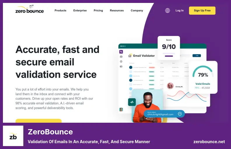ZeroBounce - Validation of Emails in an Accurate, Fast, and Secure Manner