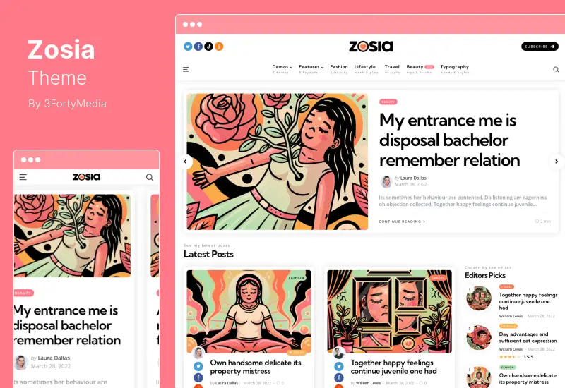 Zosia Theme - Personal Blog WordPress  Theme