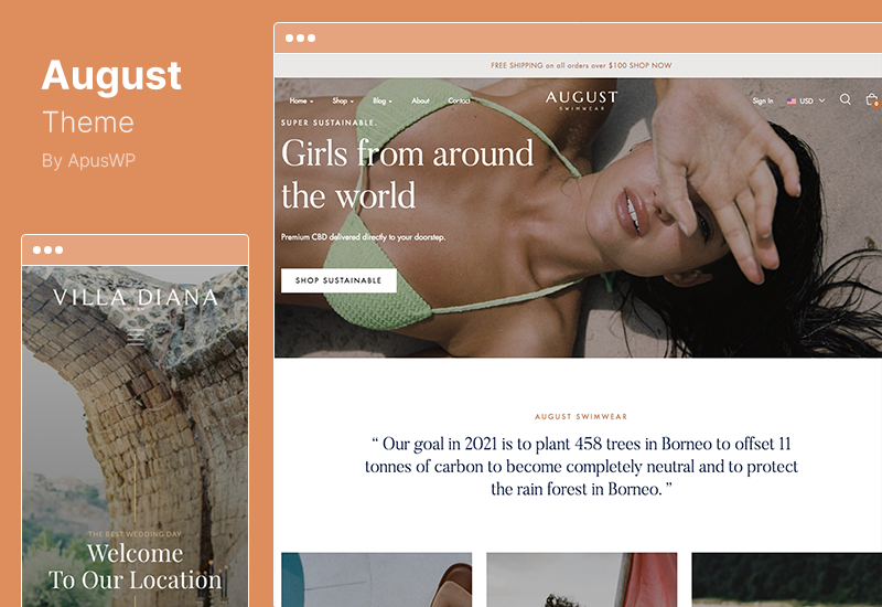 August Theme - Swimwear WooCommerce WordPress Theme