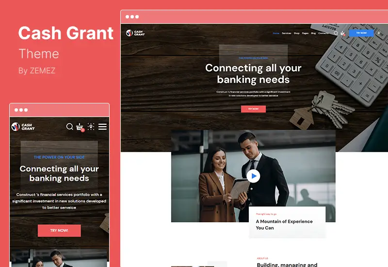 Cash Grant Theme - Loans and Financial Services WordPress Theme for Small Business