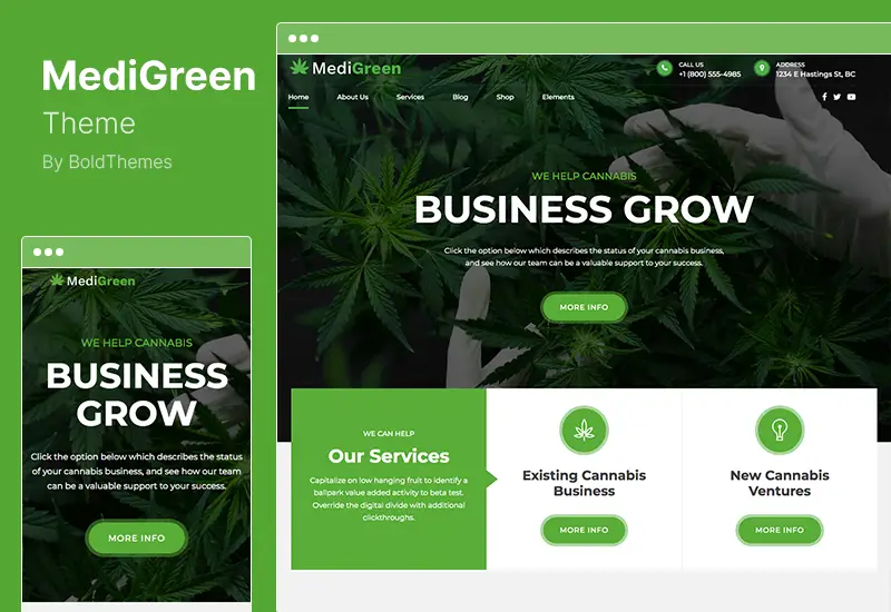 MediGreen Theme - Cannabis & Medical Marijuana Shop WordPress Theme