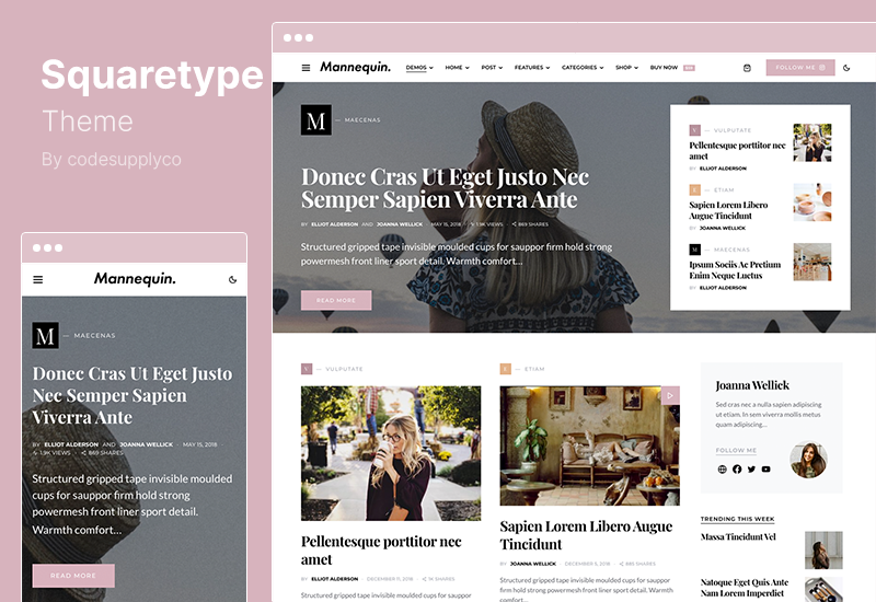 Squaretype Theme - Modern Blog WordPress Theme